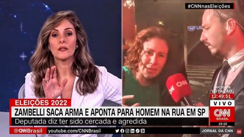 Monalisa Perrone deu invertida em Carla Zambelli ao vivo na CNN Brasil (Foto: Reprodução) Monalisa Perrone deu invertida em Carla Zambelli ao vivo na CNN Brasil (Foto: Reprodução)