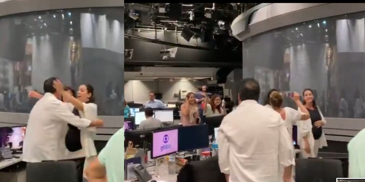 Globo emite comunicado após vídeo de jornalistas em redação do JN (Reprodução) Globo emite comunicado após vídeo de jornalistas em redação do JN (Reprodução)