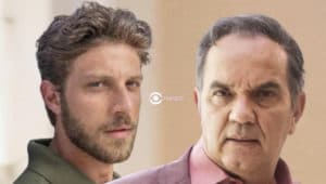 Travessia - Interesseiro até dizer chega, Ari passa a ter vida luxuosa ao lado de Chiara e entrega o filho a Guerra (Foto: Reprodução / Globo / Montagem TV Foco) Travessia - Interesseiro até dizer chega, Ari passa a ter vida luxuosa ao lado de Chiara e entrega o filho a Guerra (Foto: Reprodução / Globo / Montagem TV Foco)