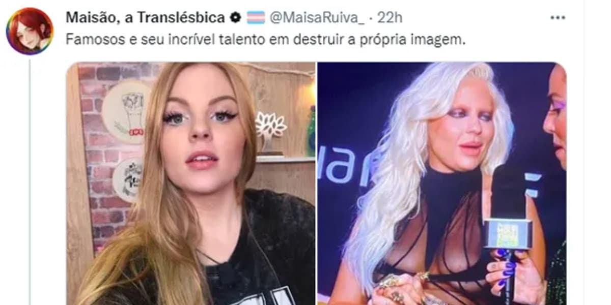 Usuária compartilhou uma crítica ao look de Luíza Sonza pelo Twitter (Foto Reprodução/Twitter) Usuária compartilhou uma crítica ao look de Luíza Sonza pelo Twitter (Foto Reprodução/Twitter)