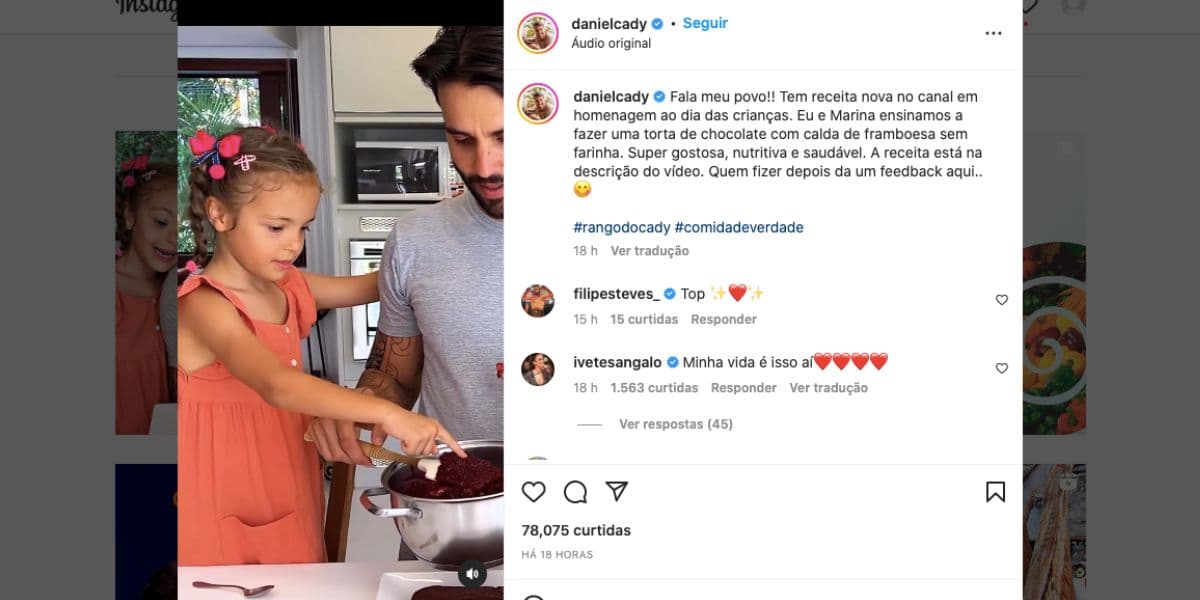 Daniel Cady mostrou o que fez ao lado de filhas e Ivete Sangalo se derreteu (Reprodução) Daniel Cady mostrou o que fez ao lado de filhas e Ivete Sangalo se derreteu (Reprodução)