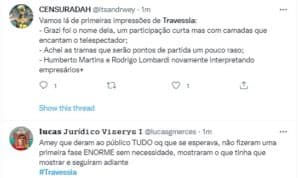 Público repercutiu estreia da nova novela das nove da Globo (Foto: Reprodução / Twitter) Público repercutiu estreia da nova novela das nove da Globo (Foto: Reprodução / Twitter)