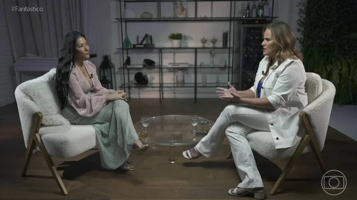 "Como que eu leio esse silêncio?" Renata questionou sobre a relação da cantora com a família, e Silmaria se calou (Foto Reprodução/Globo) "Como que eu leio esse silêncio?" Renata questionou sobre a relação da cantora com a família, e Silmaria se calou (Foto Reprodução/Globo)