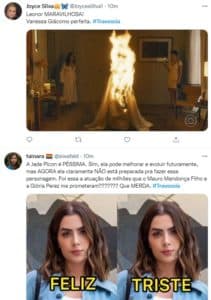 Internautas repercutiram a estreia de Jade Picon em Travessia (Foto: Reprodução / Twitter) Internautas repercutiram a estreia de Jade Picon em Travessia (Foto: Reprodução / Twitter)