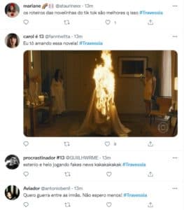Telespectador se empolgou com o segundo capítulo da novela das nove da Globo (Foto: Reprodução / Twitter) Telespectador se empolgou com o segundo capítulo da novela das nove da Globo (Foto: Reprodução / Twitter)