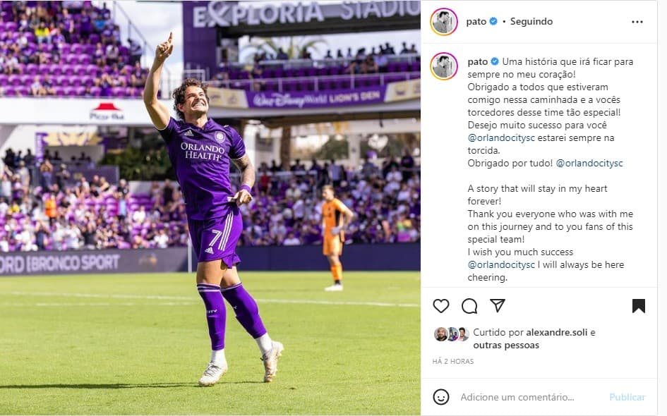 Alexandre Pato anunciou sua saída do Orlando CIty e pode voltar ao Brasil com Rebeca Abravanel Alexandre Pato anunciou sua saída do Orlando CIty e pode voltar ao Brasil com Rebeca Abravanel