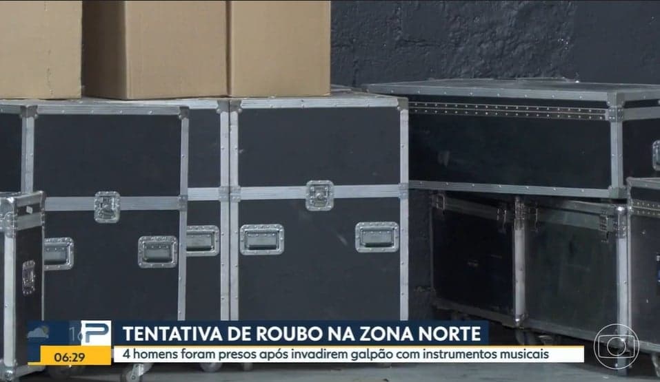 O BDSP noticiou uma tentativa de roubo dos instrumentos de Belo, Pixote e do Turma do Pagode- Foto: Reprodução/Globo O BDSP noticiou uma tentativa de roubo dos instrumentos de Belo, Pixote e do Turma do Pagode- Foto: Reprodução/Globo