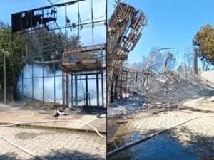 Cenário da Globo ficou destruído após o incêndio Cenário da Globo ficou destruído após o incêndio