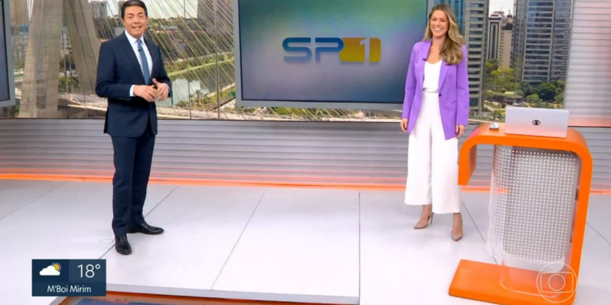 Alan Severiano e Jacqueline Brazil no estúdio do "SP1" (Foto: Reprodução/TV Globo) Alan Severiano e Jacqueline Brazil no estúdio do "SP1" (Foto: Reprodução/TV Globo)