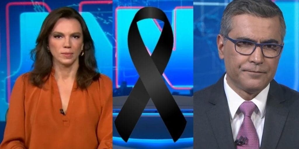 Coube à Ana Paula Araújo e Hélter Duarte darem a notícia mais triste do dia no JN, em noite cheia de luto