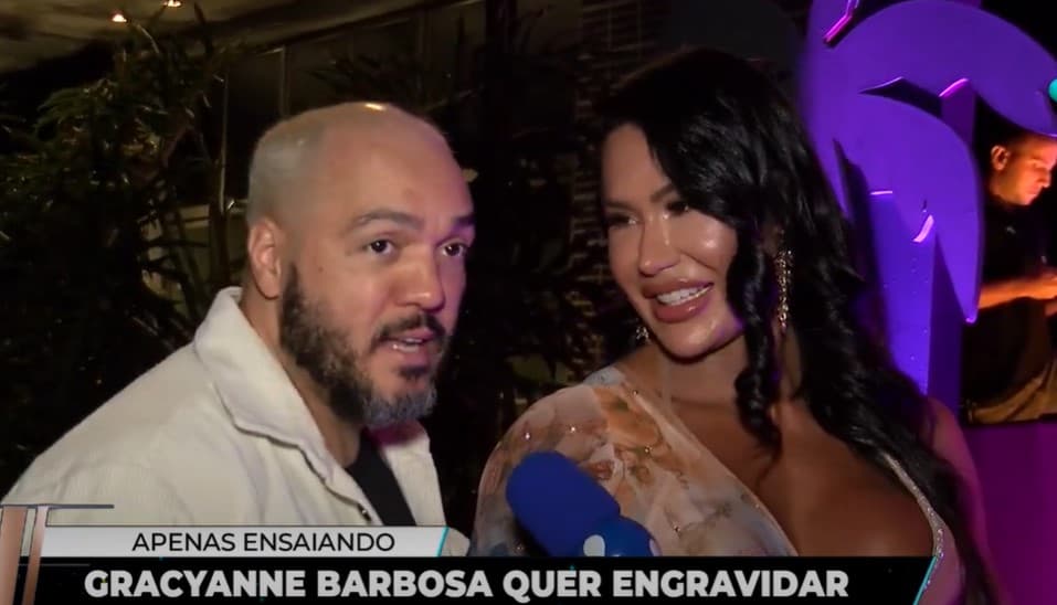 Gracyanne Barbosa e Belo falaram sobre uma futura gravidez ao TV Fama Gracyanne Barbosa e Belo falaram sobre uma futura gravidez ao TV Fama