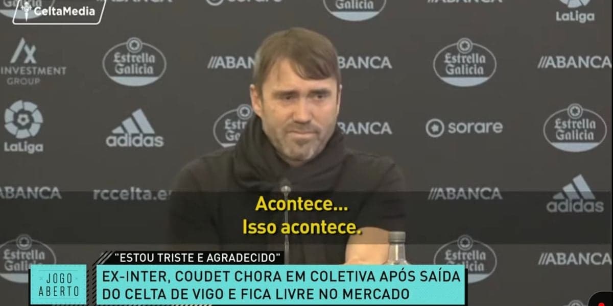 Jogo Aberto mostra ex-técnico do Internacional chorando em coletiva Jogo Aberto mostra ex-técnico do Internacional chorando em coletiva