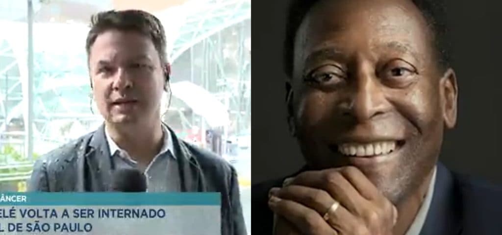 Gottino tem jornal interrompido e repórter da Record entra ao vivo com notícia de Pelé na porta do hospital