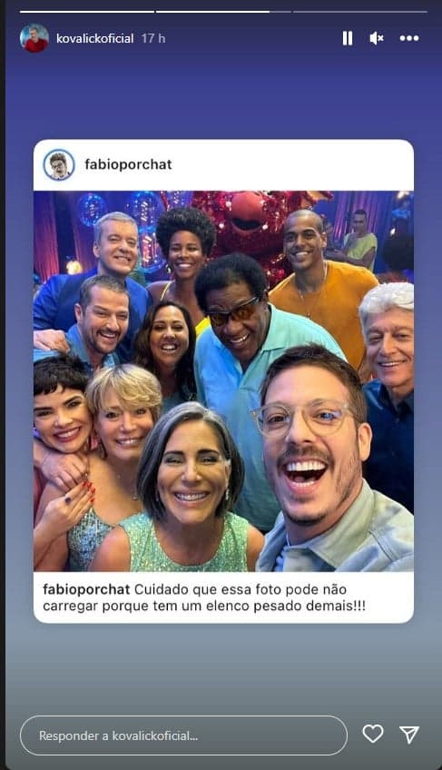 Roberto Kovalick repostou uma foto nas gravações da vinheta de final de ano da Globo Roberto Kovalick repostou uma foto nas gravações da vinheta de final de ano da Globo