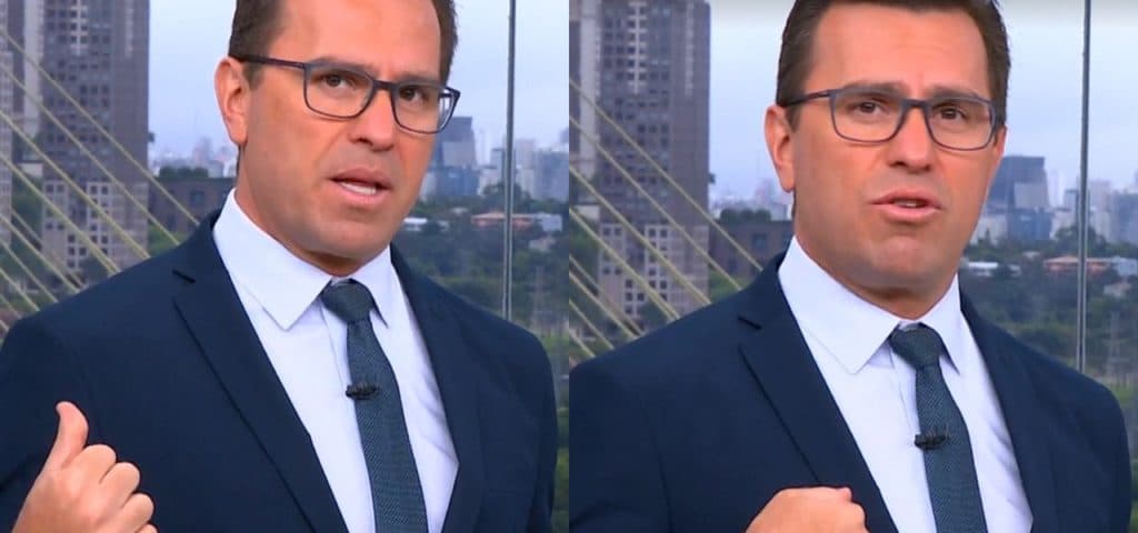 Bocardi para jornal ao vivo e quebra o protocolo para expor erro da Globo: "Queria deixar registrado aqui"