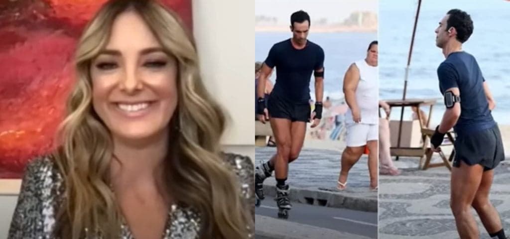Ticiane Pinheiro falou sobre os acidentes que César Tralli sofreu andando de patins Ticiane Pinheiro falou sobre os acidentes que César Tralli sofreu andando de patins