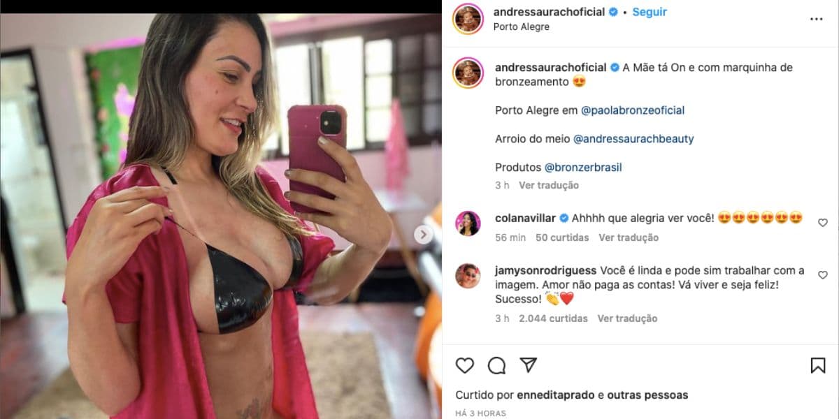 De acordo com Andressa Urach, ela está on (Rreprodução) De acordo com Andressa Urach, ela está on (Rreprodução)