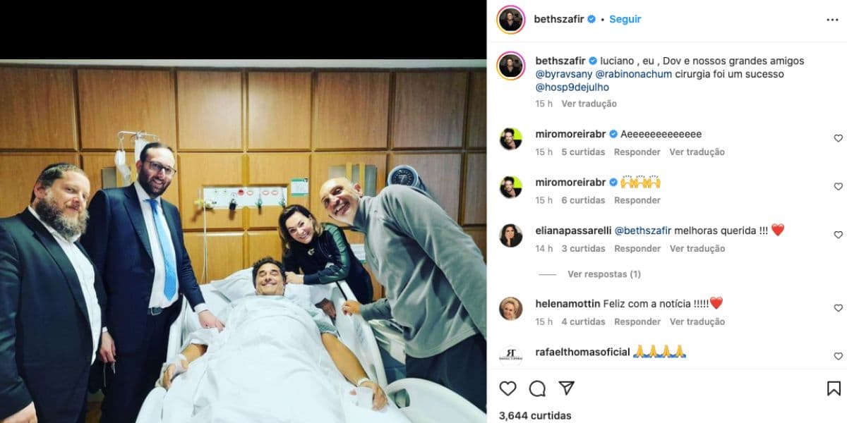 Beth Szafir fala sobre cirurgia de Luciano Szafir (Reprodução) Beth Szafir fala sobre cirurgia de Luciano Szafir (Reprodução)