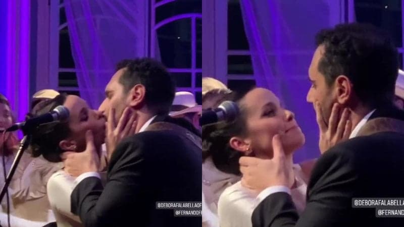 Débora Falabella beijando o amado durante a cerimônia do casamento (Foto: Reprodução/ Instagram) Débora Falabella beijando o amado durante a cerimônia do casamento (Foto: Reprodução/ Instagram)