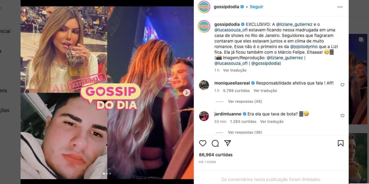 De acordo com o Gossip Do Dia, ex-marido de Jojo Todynho estava em clima de romance (Reprodução) De acordo com o Gossip Do Dia, ex-marido de Jojo Todynho estava em clima de romance (Reprodução)