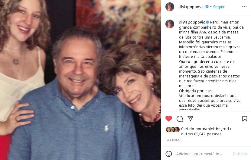 Silvia Poppovic decidiu se pronunciar pela primeira após a morte do marido (Foto: Reprodução/ Instagram) Silvia Poppovic decidiu se pronunciar pela primeira após a morte do marido (Foto: Reprodução/ Instagram)