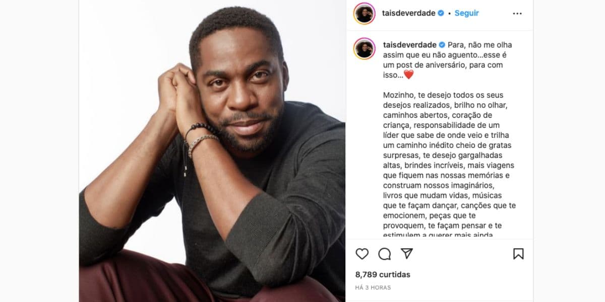 De acordo com Taís Araújo, olha de Lázaro Ramos não dá para aguentar (Reprodução) De acordo com Taís Araújo, olha de Lázaro Ramos não dá para aguentar (Reprodução)