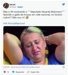 Internautas detonaram filho de Bolsonaro na Copa e evidenciaram provocação da Globo (Foto: Reprodução / Twitter) Internautas detonaram filho de Bolsonaro na Copa e evidenciaram provocação da Globo (Foto: Reprodução / Twitter)