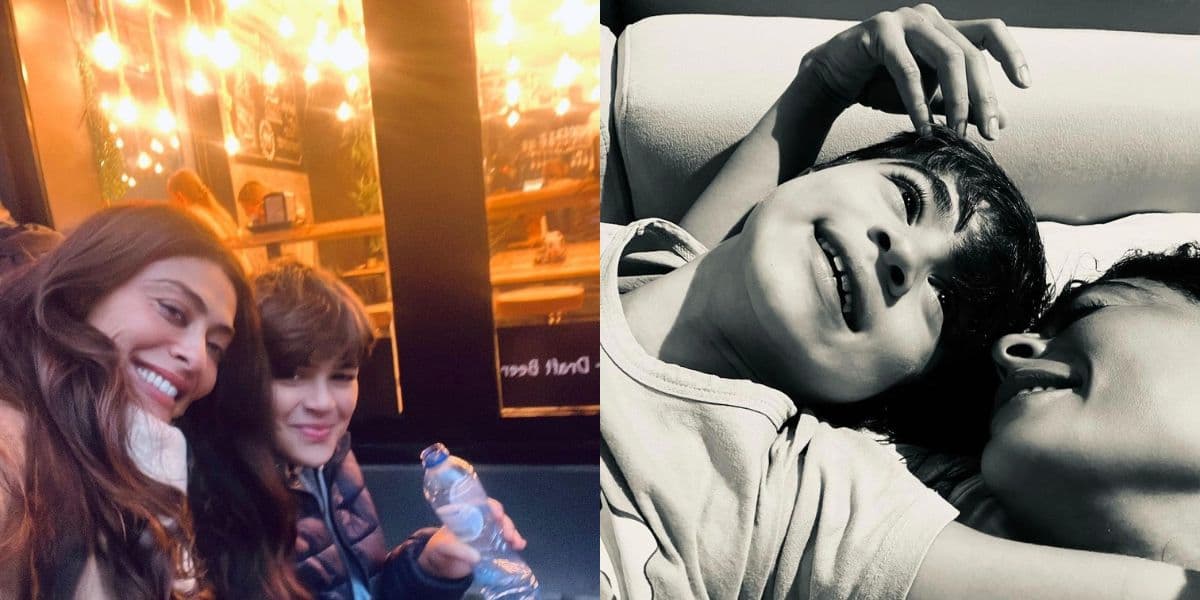A atriz Juliana Paes com os filhos Pedro e Antônio A atriz Juliana Paes com os filhos Pedro e Antônio