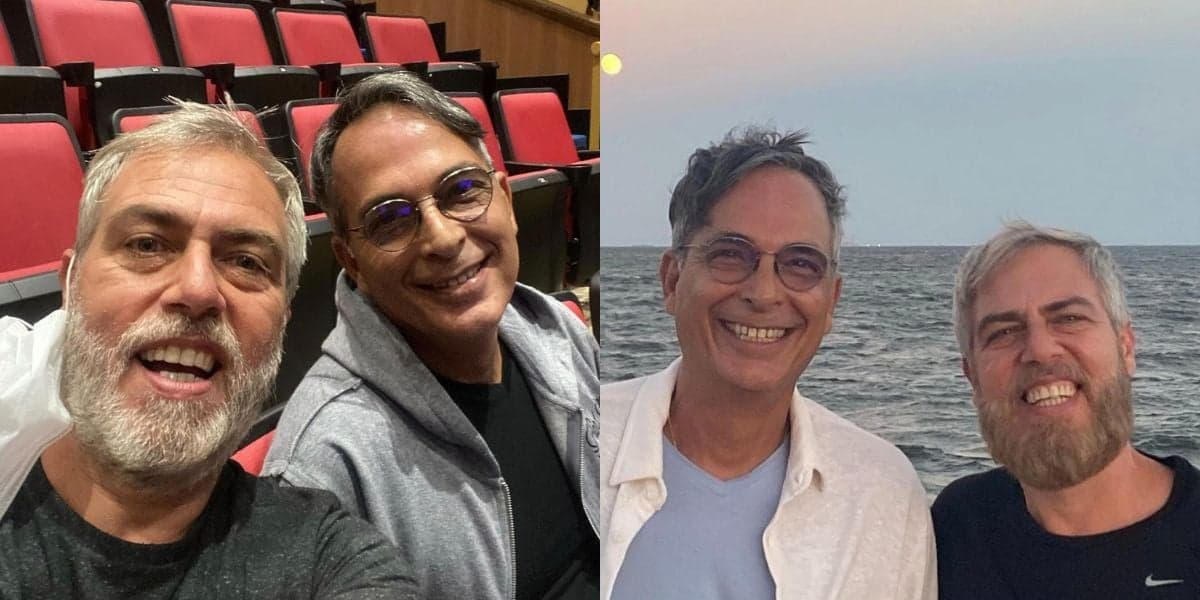 Ator de Caminho das Índias, Anderson Müller, com o marido Ator de Caminho das Índias, Anderson Müller, com o marido