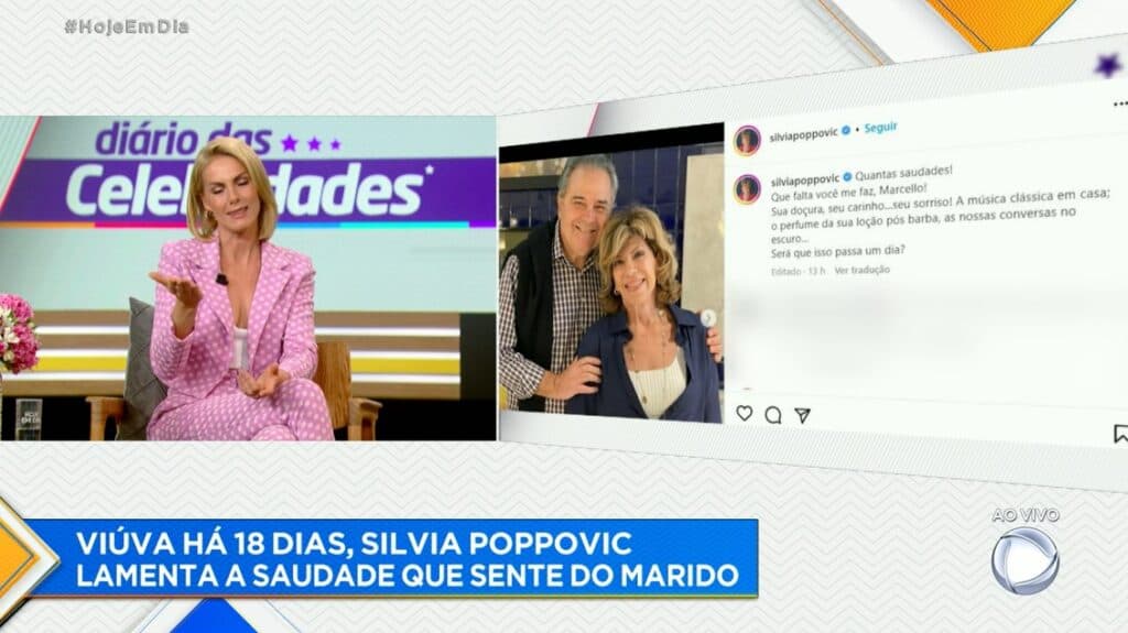 Ana Hickmann chorou ao falar sobre a morte de Marcello Bronstein, marido de Silvia Poppovich Ana Hickmann chorou ao falar sobre a morte de Marcello Bronstein, marido de Silvia Poppovich