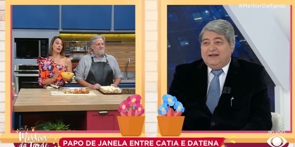 Datena contou para Catia Fonseca o que falou à esposa que a deixou irritada Datena contou para Catia Fonseca o que falou à esposa que a deixou irritada