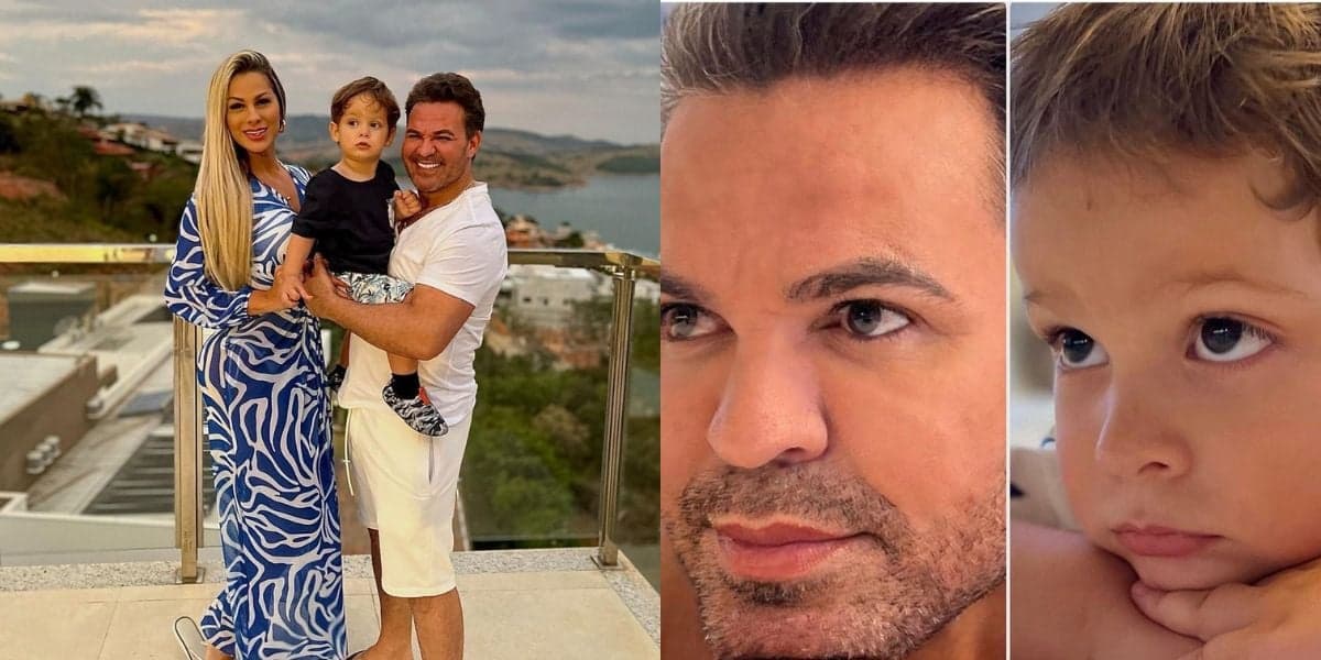 Eduardo Costa com a esposa e o enteado de 1 ano Eduardo Costa com a esposa e o enteado de 1 ano