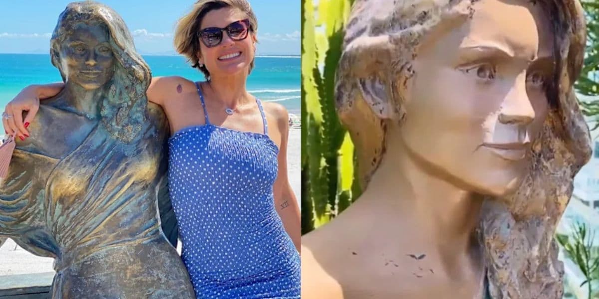 Flávia Alessandra tem estátua de si própria em sua mansão Flávia Alessandra tem estátua de si própria em sua mansão