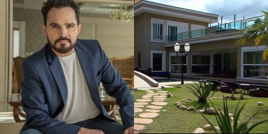 Lustre de R$150 mil, jardim e piscina: mansão de Luciano Camargo é tão gigante que parece um shopping