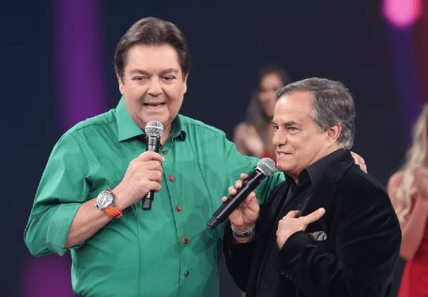 Faustão ao lado de Ronnie Von (Foto: Divulgação) Faustão ao lado de Ronnie Von (Foto: Divulgação)