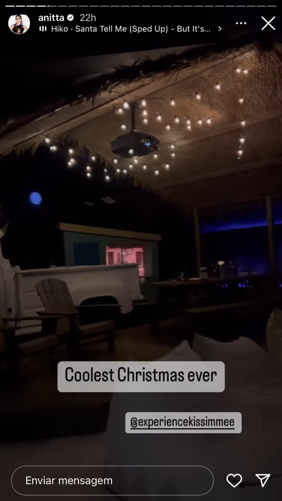 Local aconchegante onde ela passará o Natal (Reprodução) Local aconchegante onde ela passará o Natal (Reprodução)