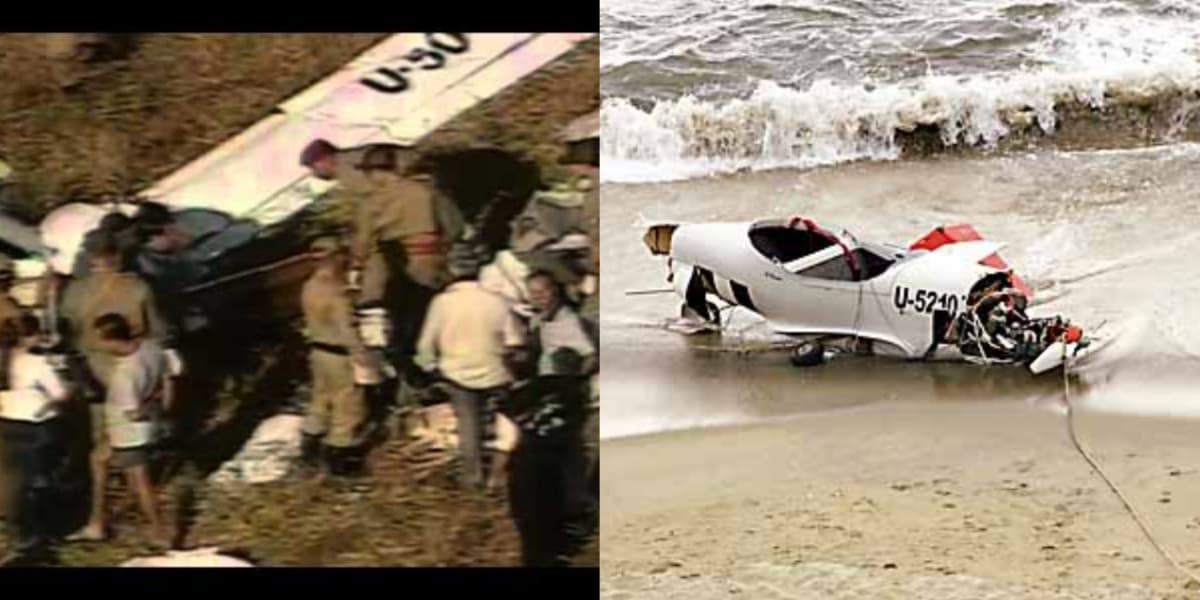 Imagens da aeronave após o acidente com o vocalista da banda Os Paralamas do Sucesso e sua esposa - Foto: Reprodução Imagens da aeronave após o acidente com o vocalista da banda Os Paralamas do Sucesso e sua esposa - Foto: Reprodução