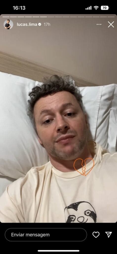 De acordo com Lucas Lima, após ligação com Sandy, ele ficou com ainda mais saudade (Reprodução) De acordo com Lucas Lima, após ligação com Sandy, ele ficou com ainda mais saudade (Reprodução)