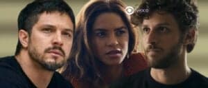 Bomba em Travessia - Entre a cruz e a espada, Brisa joga anel de noivado de Oto no lixo e corre atrás de Ari (Foto: Reprodução / Globo / Montagem TV Foco) Bomba em Travessia - Entre a cruz e a espada, Brisa joga anel de noivado de Oto no lixo e corre atrás de Ari (Foto: Reprodução / Globo / Montagem TV Foco)