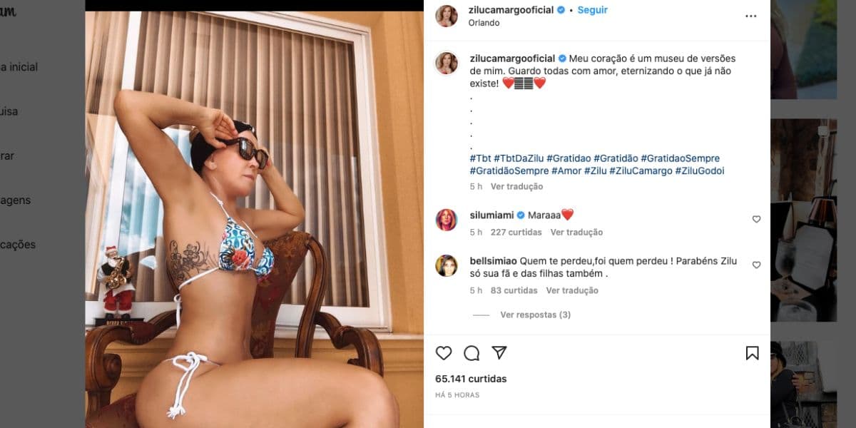 De acordo com Zilu, seus amores ficam em seu coração (Reprodução) De acordo com Zilu, seus amores ficam em seu coração (Reprodução)