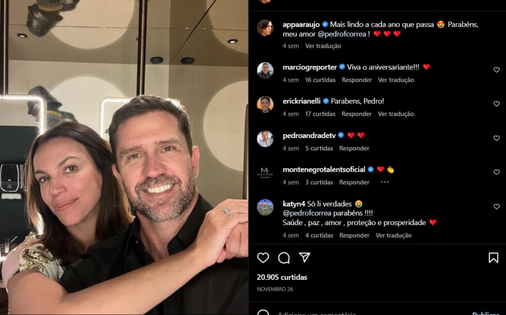 Publicação mais recente de Ana Paula Araújo com seu grande amor, comemorando seu aniversário (Foto Reprodução/Instagram) - Foto Reprodução Publicação mais recente de Ana Paula Araújo com seu grande amor, comemorando seu aniversário (Foto Reprodução/Instagram) - Foto Reprodução