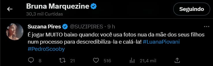 Sem pensar duas vezes, Bruna Marquezine se envolve em briga de famosos da Globo nos tribunais - Foto Reprodução Twitter Sem pensar duas vezes, Bruna Marquezine se envolve em briga de famosos da Globo nos tribunais - Foto Reprodução Twitter