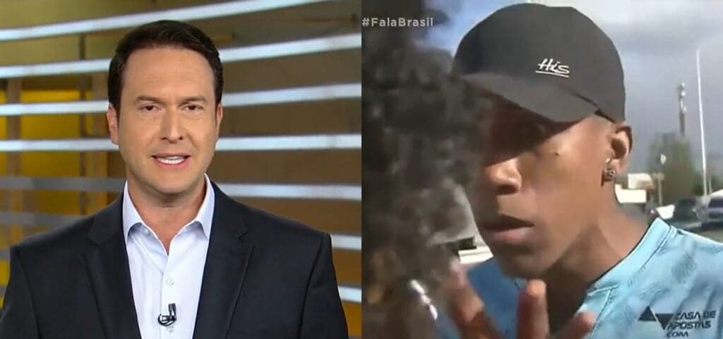 Jornalista da Record leva soco no rosto e Edu Ribeiro é obrigado a interromper o Fala Brasil: "Covardia"
