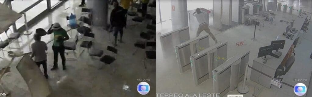 Globo exibiu imagens dos ataques dentro dos prédios públicos em Brasília Globo exibiu imagens dos ataques dentro dos prédios públicos em Brasília