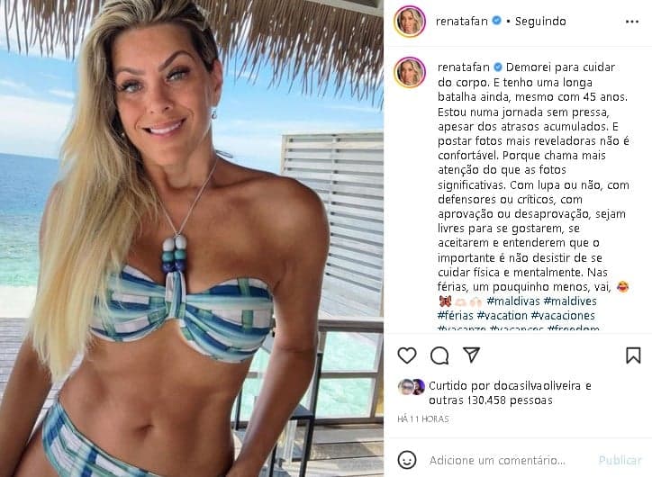 Renata Fan ostentou o corpo escultural e surpreendeu seus seguidores de plantão (Foto: Reprodução/ Instagram) Renata Fan ostentou o corpo escultural e surpreendeu seus seguidores de plantão (Foto: Reprodução/ Instagram)