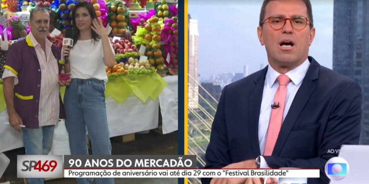 Sabina Simonato estava no Mercadão de São Paulo, que comemora 90 anos desde a inauguração (Reprodução: Bom Dia SP Globo) Sabina Simonato estava no Mercadão de São Paulo, que comemora 90 anos desde a inauguração (Reprodução: Bom Dia SP Globo)