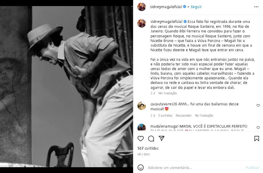 Sidney Magal se declarou publicamente para sua amada esposa (Foto: Reprodução/ Instagram) Sidney Magal se declarou publicamente para sua amada esposa (Foto: Reprodução/ Instagram)