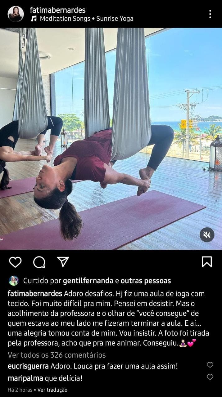 Publicação de Fátima Bernardes (Foto: Reprodução/ Instagram) Publicação de Fátima Bernardes (Foto: Reprodução/ Instagram)