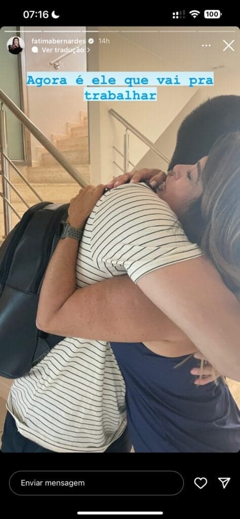 Fátima Bernardes se despede do herdeiro (Reprodução) Fátima Bernardes se despede do herdeiro (Reprodução)