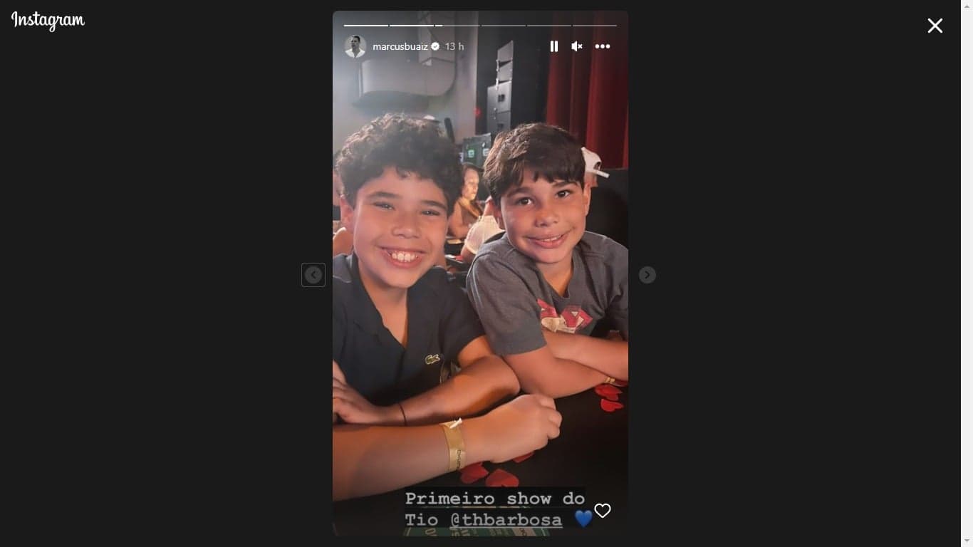 Marcus Buaiz compartilha série de cliques dos filhos, José e João, frutos do antigo relacionamento com Wanessa Camargo, em primeiro show de Thiaguinho (Foto: Reprodução / Instagram) Marcus Buaiz compartilha série de cliques dos filhos, José e João, frutos do antigo relacionamento com Wanessa Camargo, em primeiro show de Thiaguinho (Foto: Reprodução / Instagram)